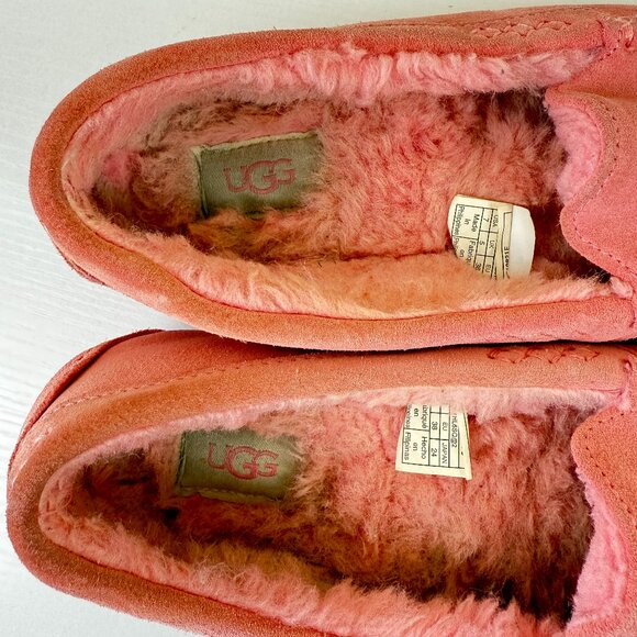 UGG Ansley Suede Moccasin Slipper Loafers Pink Blossom - Picture 7 of 11